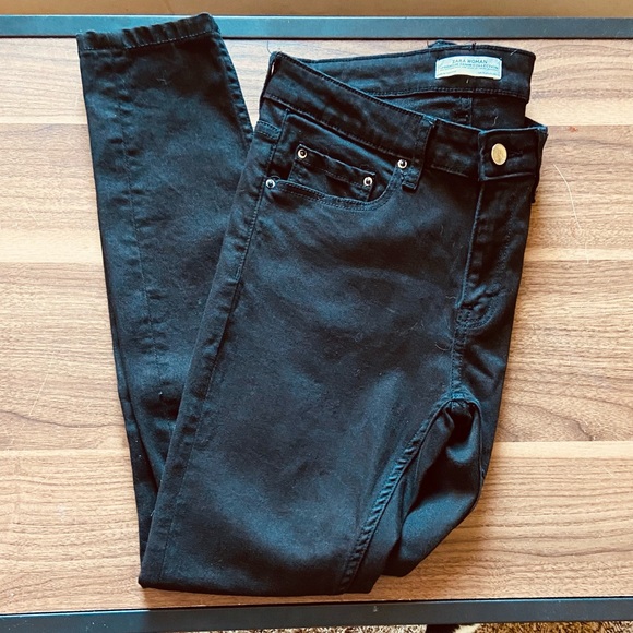 ZARA skinny black jeggings sz 4 - Picture 2 of 4